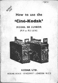 Kodak Cine Kodak 16 manual. Camera Instructions.